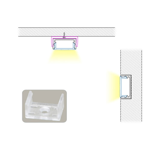 EL-CH-102/106/107 LED Slim Aluminum Channel Mounting Clips - Step 1 Dezigns