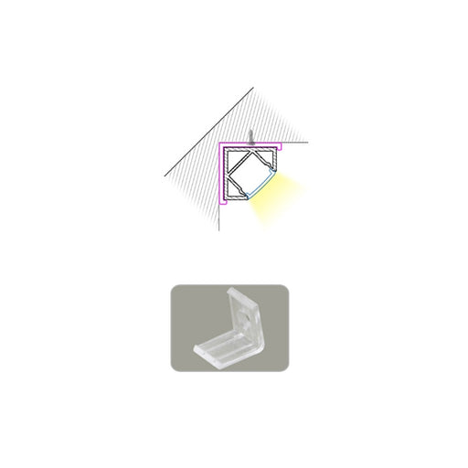 EL-CH-108 LED Angle 45 Aluminum Channel Mounting Clips - Step 1 Dezigns