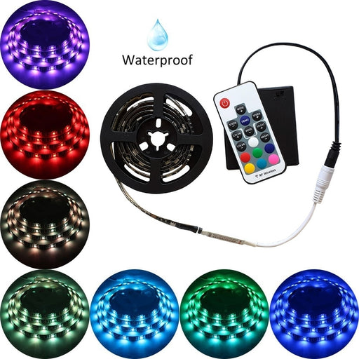 Battery Powered LED RGB Tape Light Kit 5V - 24V DC 3 ft Reel - Step 1 Dezigns
