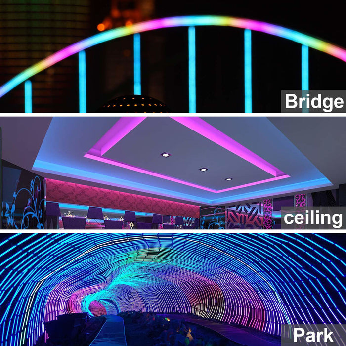 Plug and Play LED Neon Tube Light RGB Colour Changing with RGB Remote, 1.5  Metre Length