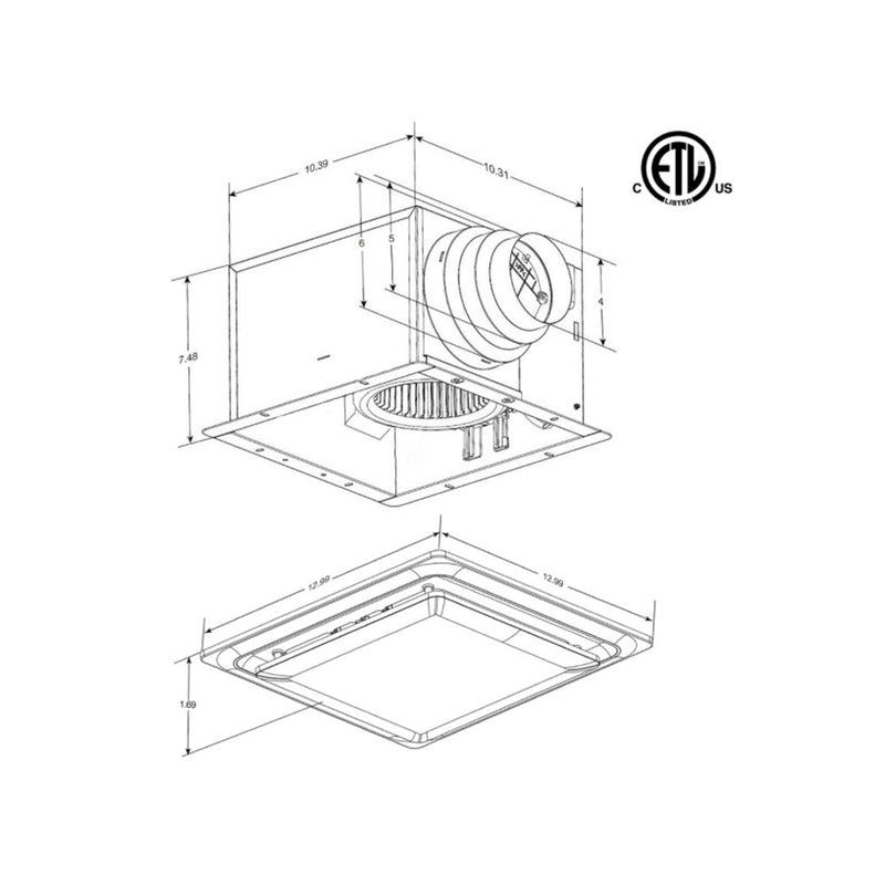 Quiet Fan 80 CFM ABF G15 Series - Step 1 Dezigns