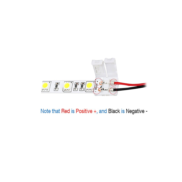2-Pin Clip-On Connector LED Tape Power Feeds - 6 in - step-1-dezigns