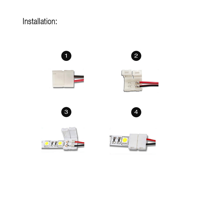 2-Pin Clip-On Connector LED Tape Power Feeds - 6 in | Step 1 Dezigns