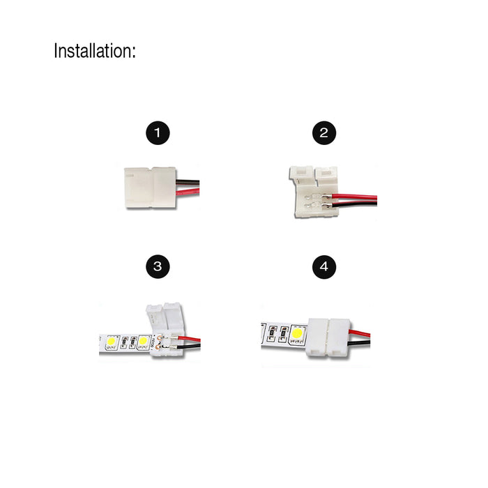 2-Pin Clip-On Connector LED Tape Power Feeds - 6 in - step-1-dezigns