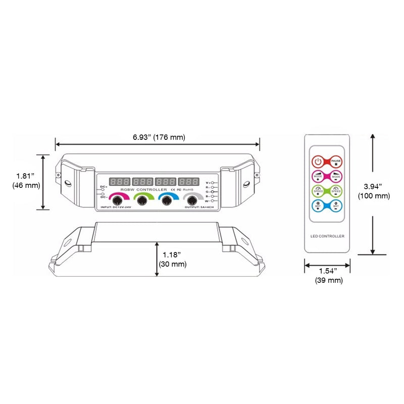 LED RGBW Rotary Knob Controller with Remote - Step 1 Dezigns