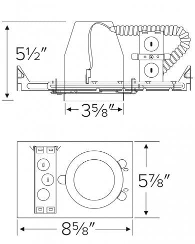 3 in. New Construction Dedicated LED Housing - IC Airtight - Step 1 Dezigns