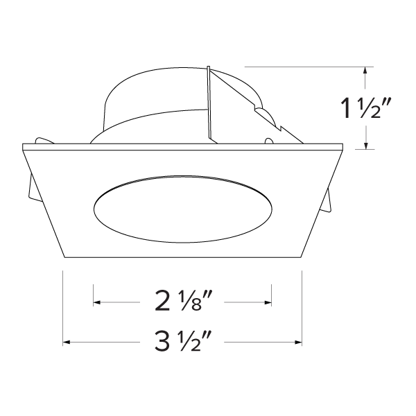 Reflector profundo cuadrado Koto de 2 pulgadas
