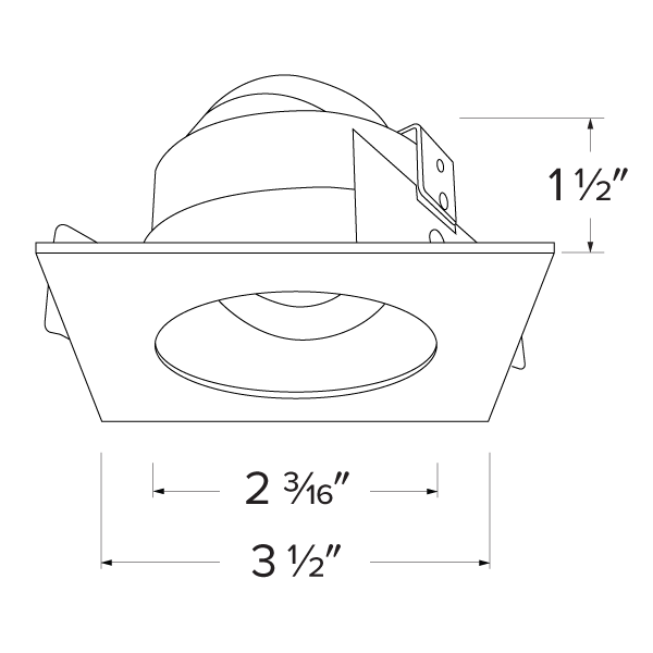 Embellecedores reflectores ajustables cuadrados Koto de 2 pulgadas